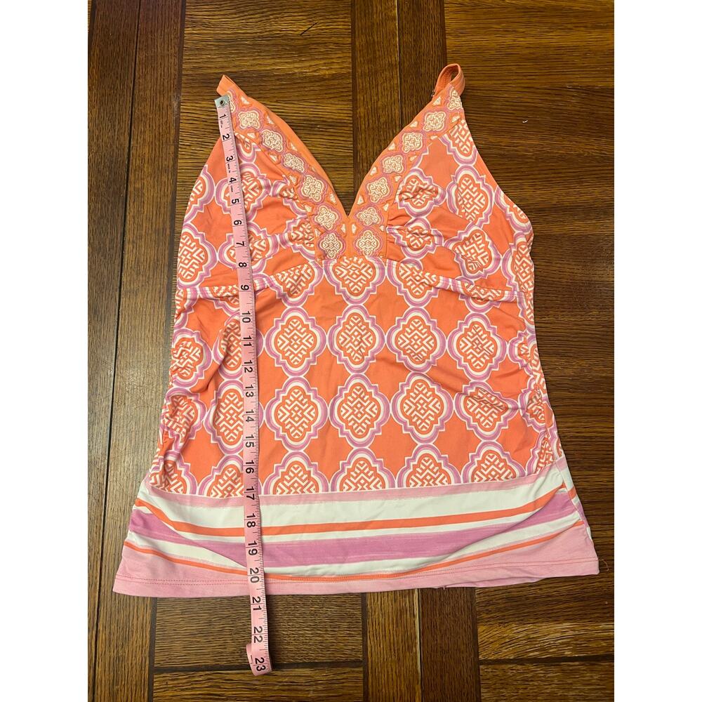 Cabana Life Coral Gables Embroidered Tankini Top Size L UPF 50+ Sun Protective - Picture 6 of 12